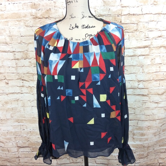 Joie Tops - Joie Silk Geometric Print Top Medium